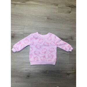 Hello Kitty Pink Allover Print Baby Girl Sweatshirt Sweater Pullover Top Size 9M